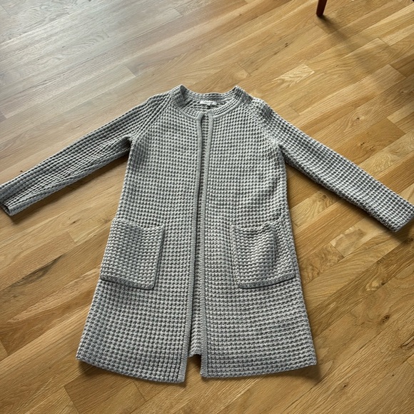 Madewell Wafflestitch Sweater Coat Cardigan Long w/ 2 Pockets XXS - Picture 2 of 10